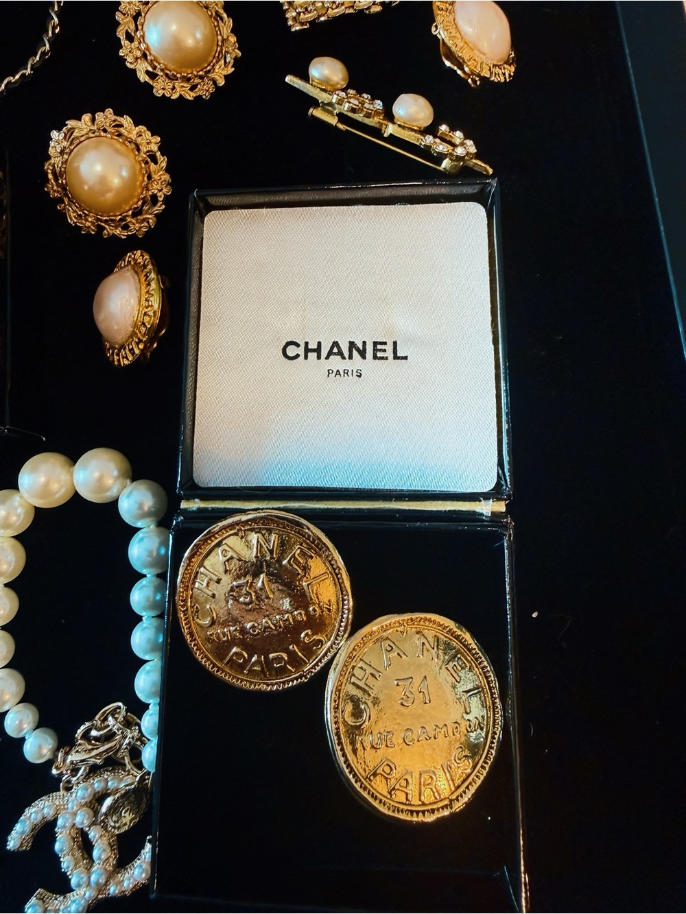 CHANEL Vintage 24 karat Gold plated Earrings